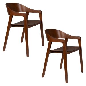 Dutchbone Westlake Eetkamerstoelen Armleuning Walnoot – Set van 2 Dutchbone Westlake Eetkamerstoelen Armleuning Walnoot – Set van 2