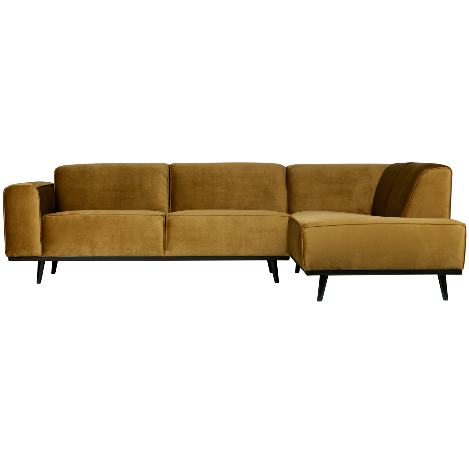 WOOOD hoekbank rechts Statement - Velvet - Geel - 77x274x210