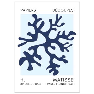 Artfulprints Poster Matisse – Dreamy coral flower navy blue I – 50×70 Artfulprints Poster Matisse – Dreamy coral flower navy blue I – 50×70