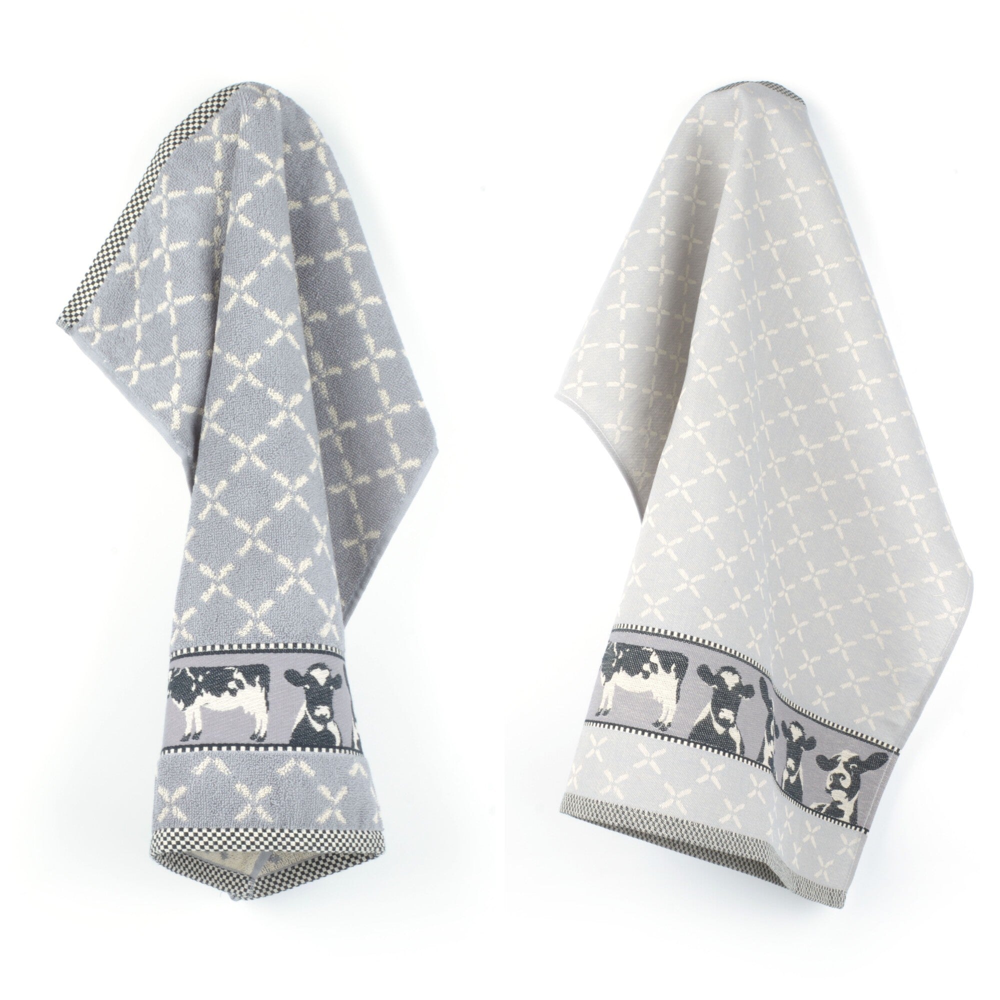 Luxe Keukendoek en Theedoek Koe Grijs - Bunzlau Castle - 100% biologis