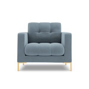 Cosmopolitan Design Fauteuil Bali flueel, lichtblauw – 96x87x75cm Cosmopolitan Design Fauteuil Bali flueel, lichtblauw – 96x87x75cm