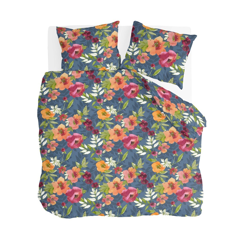 Byrklund - Dekbedovertrek Flowering Peonies - 240x220 cm - Blauw