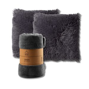VOORDEELSET – 3-delig – Fluffy & Owen – 2 sierkussens 45×45 cm – 1 pla VOORDEELSET – 3-delig – Fluffy & Owen – 2 sierkussens 45×45 cm – 1 pla