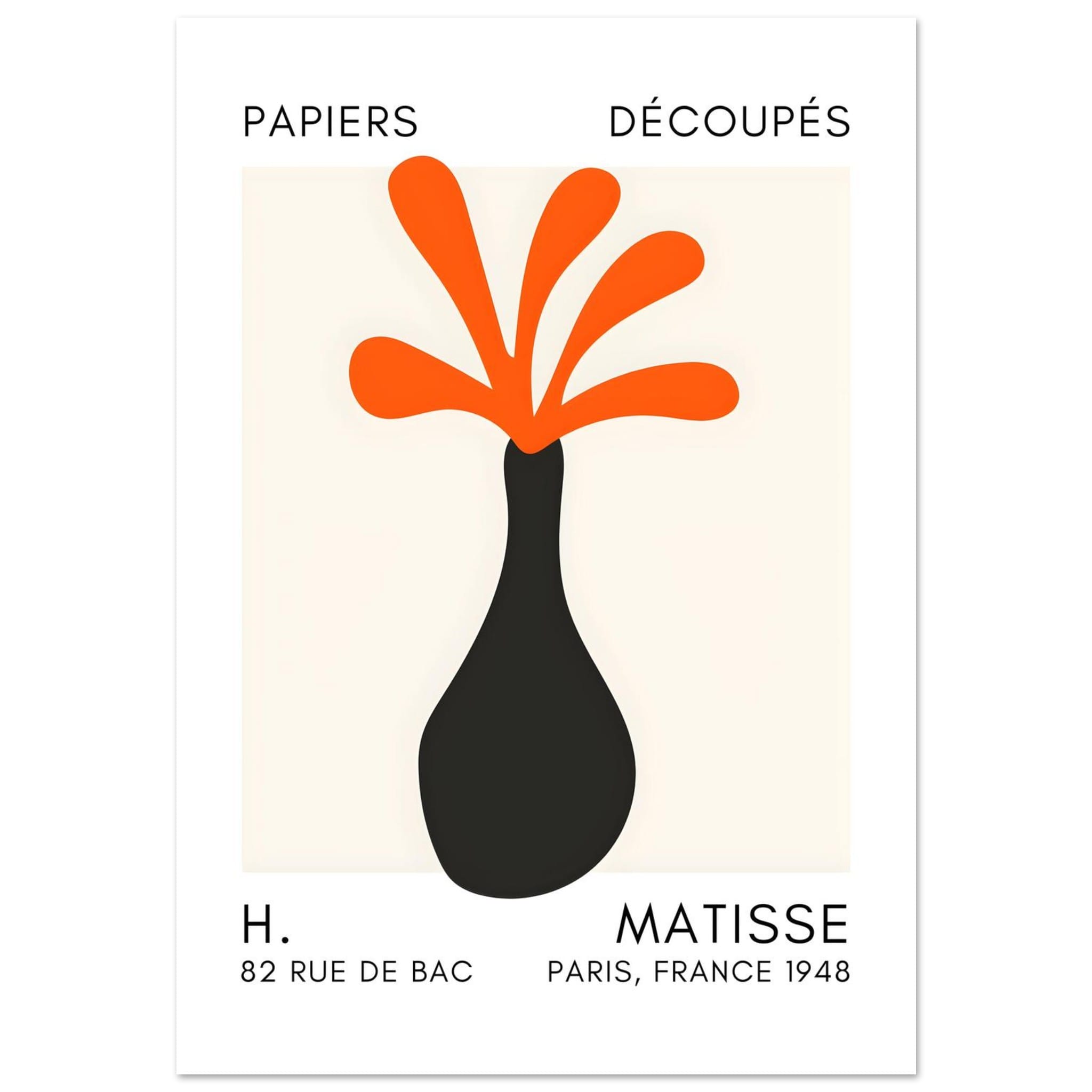 Artfulprints Poster Matisse - Ocean flower orange - 70x100 cm - Oranje
