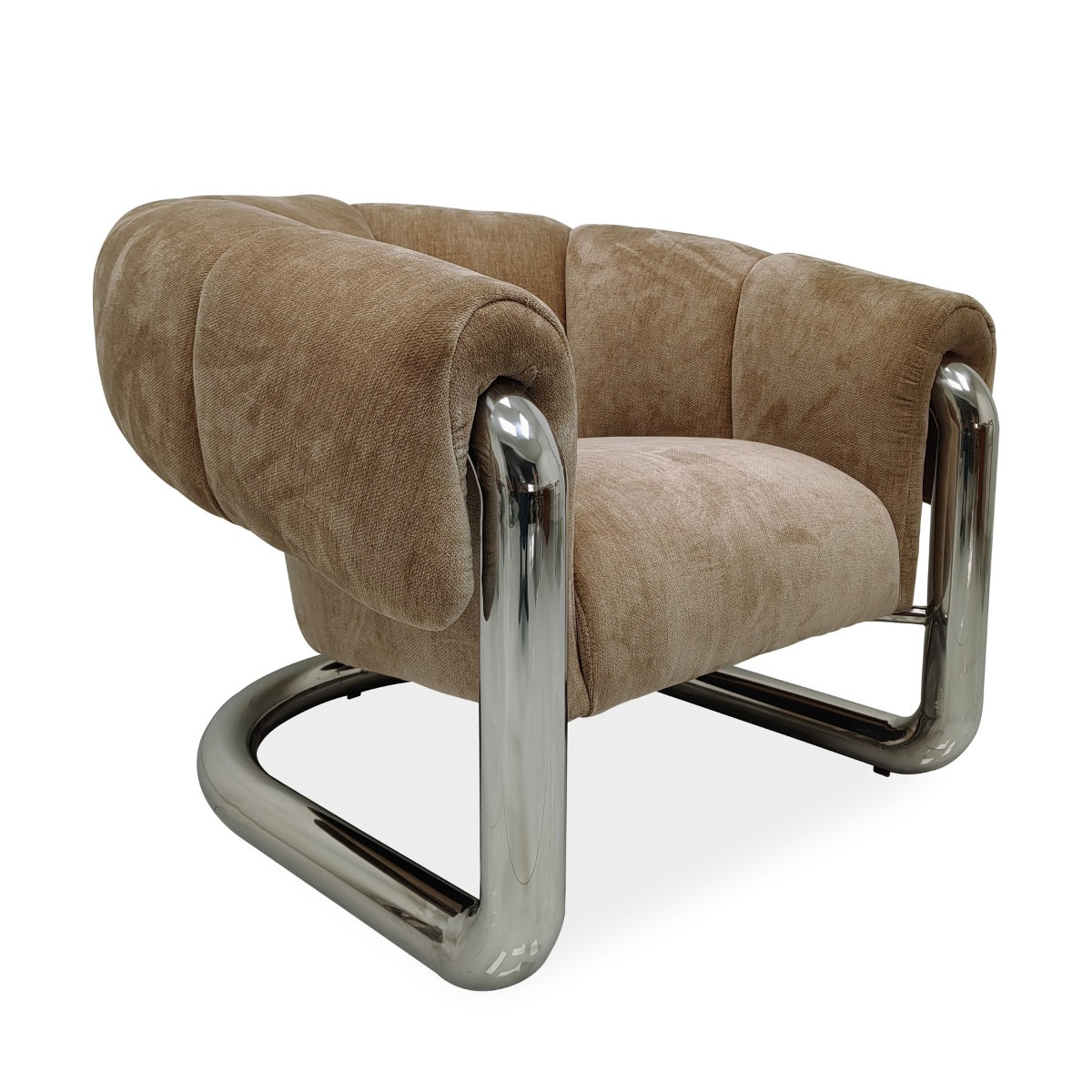 DÉJA Living Fauteuil Leka - Beige/Chrome Stof - 98x96x79cm