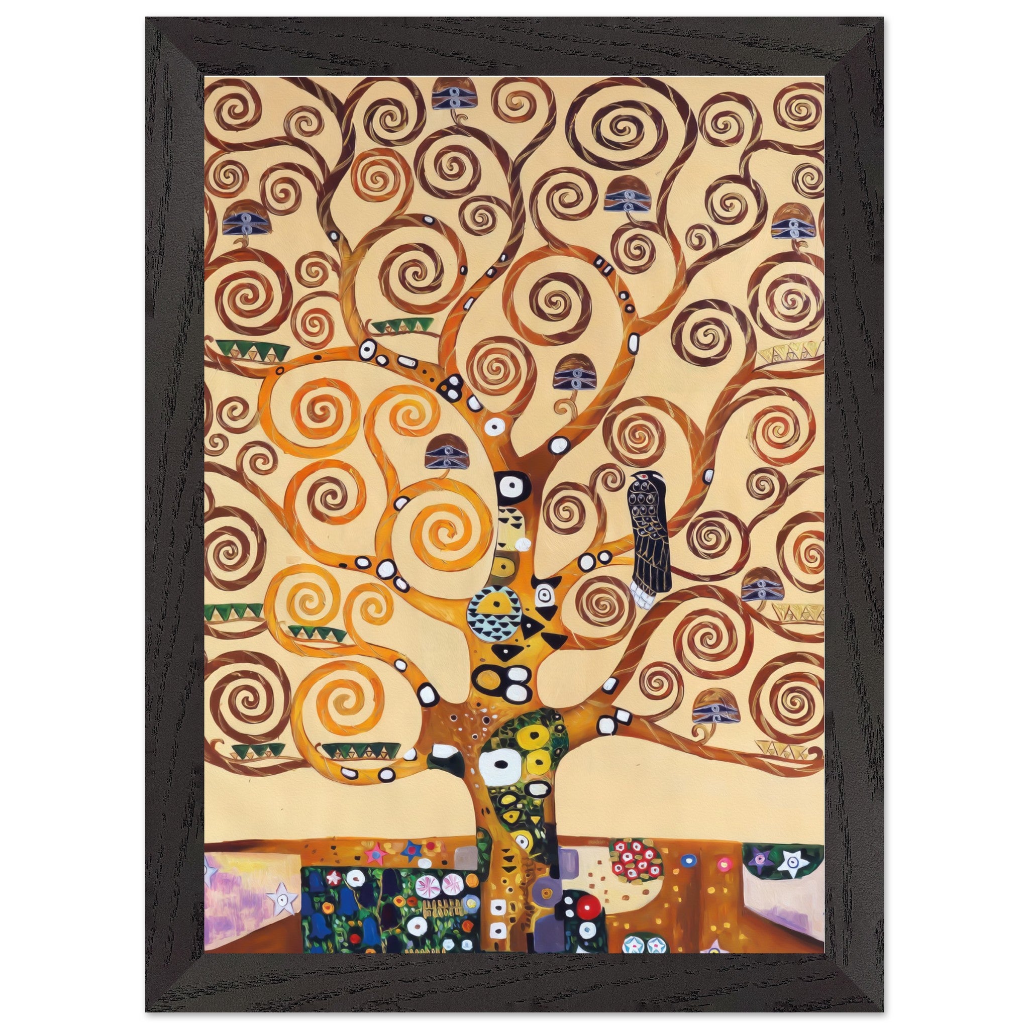 Artfulprints Poster met Lijst Gustav Klimt - Tree of life - A4 21x29.7