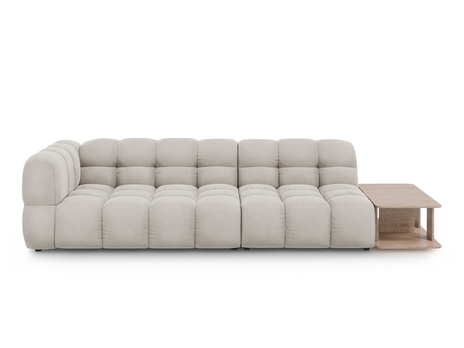 Cosmopolitan Design Rechte modulaire bank Sky 4-zits, flueel, lichtbei