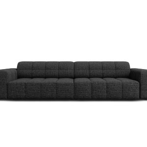 Cosmopolitan Design Bank Chicago 4-zits, chenille zwart – 102x252x78cm Cosmopolitan Design Bank Chicago 4-zits, chenille zwart – 102x252x78cm