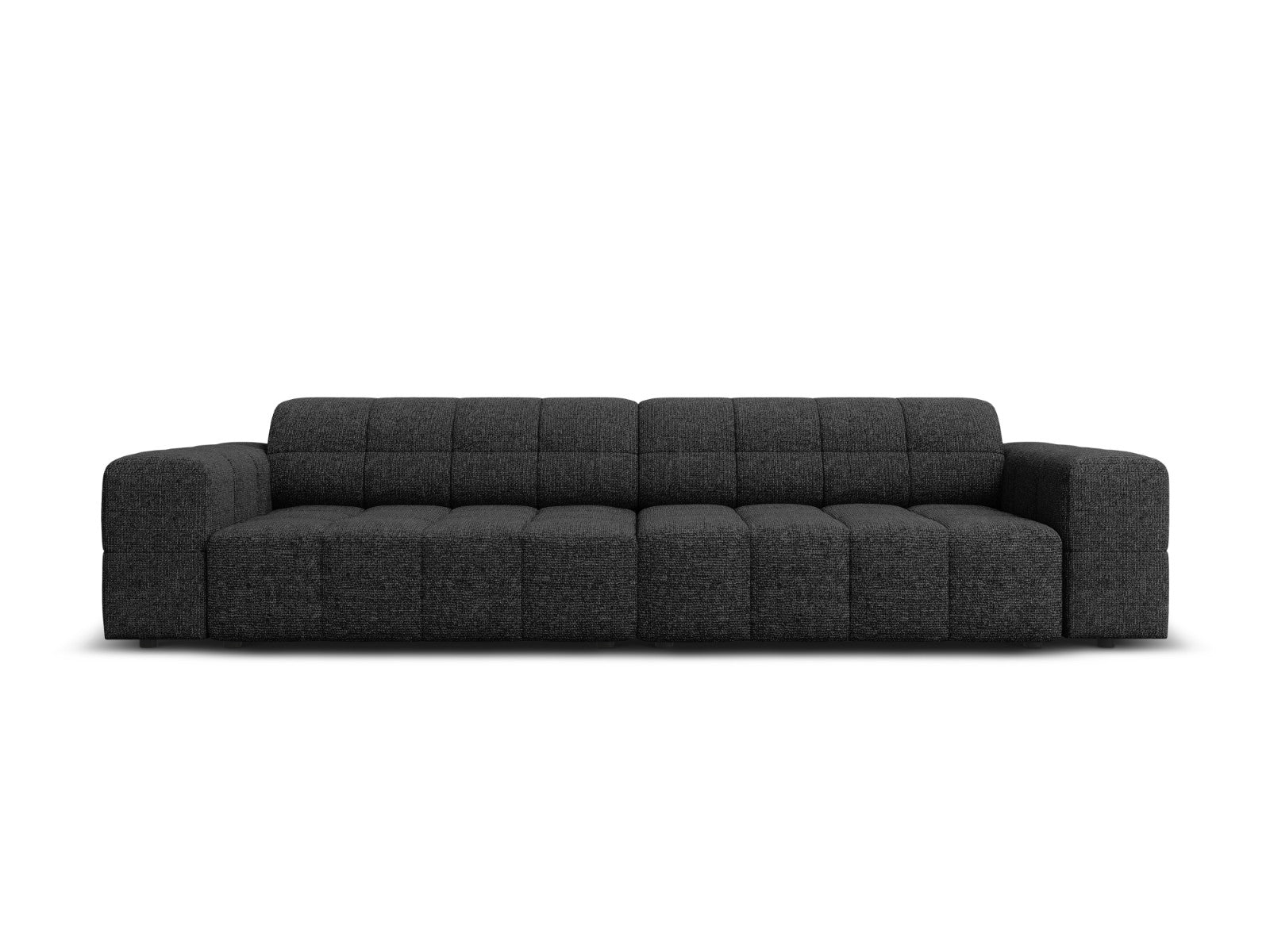 Cosmopolitan Design Bank Chicago 4-zits, chenille zwart - 102x252x78cm