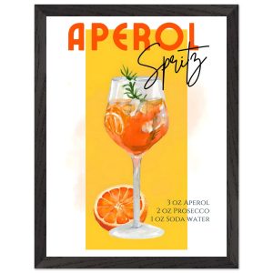 Artfulprints Poster met Lijst Aperol Spritz – Yellow – 30×40 cm – Geel