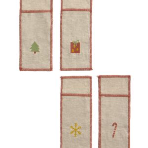 Calma House Bestekhoes (set van 4 stuks) Joy – Meerkleurig – 21×8 Calma House Bestekhoes (set van 4 stuks) Joy – Meerkleurig – 21×8
