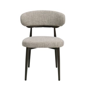 DÉJA Living Eetkamerstoel Milan – Beige/Brons Stof – Set van 2
