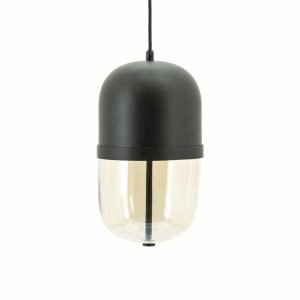 FurniLux Maverick Black Hanglamp – Elegante Glas Detail – 20x20x37cm FurniLux Maverick Black Hanglamp – Elegante Glas Detail – 20x20x37cm