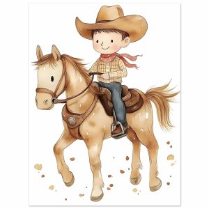 Artfulprints Poster Stoere cowboy – 30×40 cm – Bruin Artfulprints Poster Stoere cowboy – 30×40 cm – Bruin