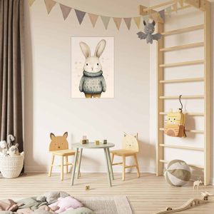 Artfulprints Winterkonijn aquarel poster 70×100 cm