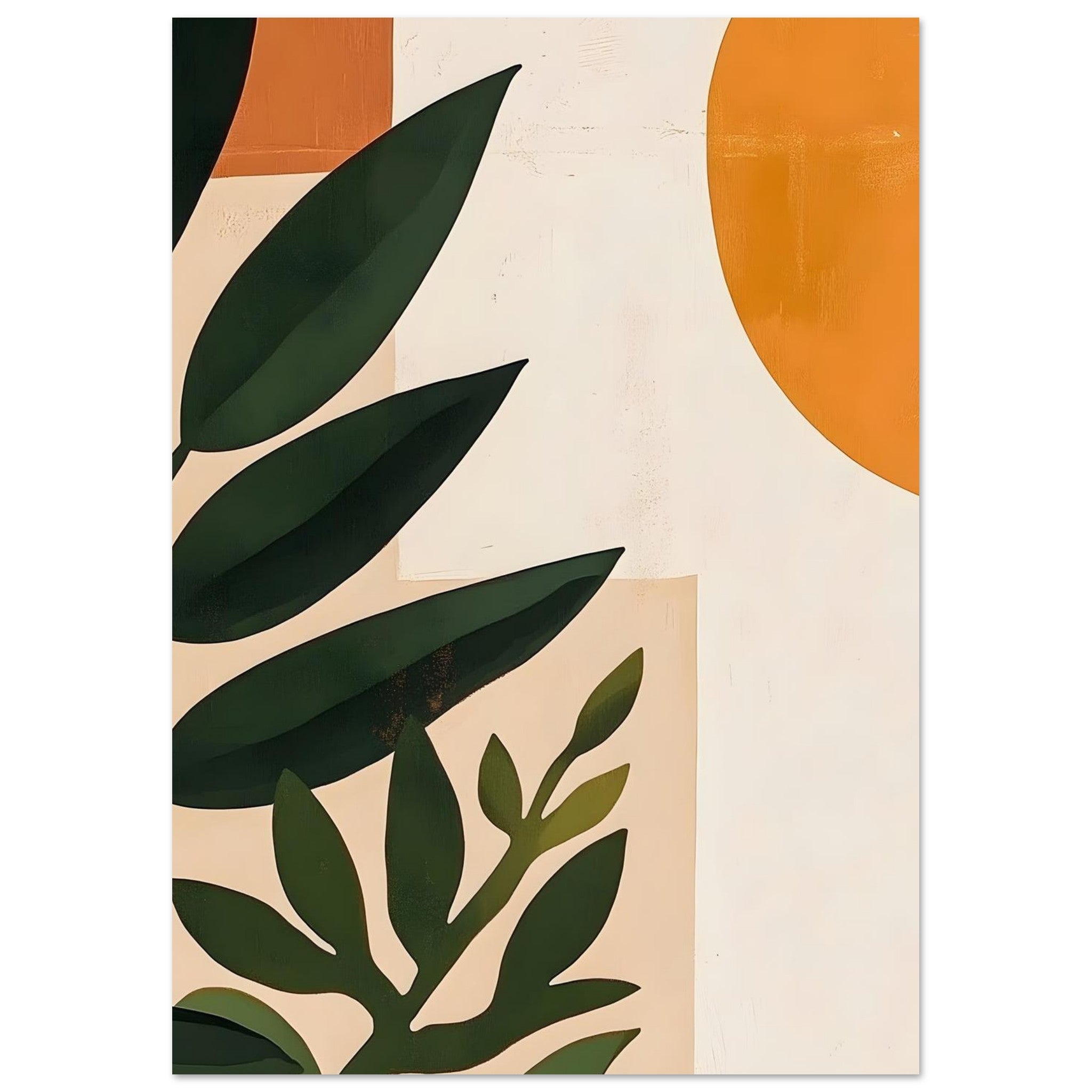 Artfulprints Poster Boho – Abstract plant - A4 21x29.7 cm - Groen