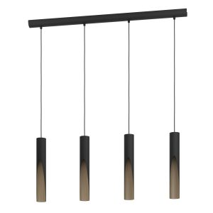 EGLO hanglamp Barbotto – gu10 – 92,5 cm – zwart/bruin – staal EGLO hanglamp Barbotto – gu10 – 92,5 cm – zwart/bruin – staal