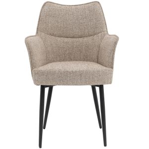 DÉJA Living Eetkamerstoel Zayn – Beige/Zwart – Zithoogte 47cm – Set va DÉJA Living Eetkamerstoel Zayn – Beige/Zwart – Zithoogte 47cm – Set va