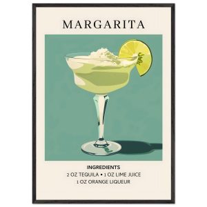 Artfulprints Poster met Lijst Margarita cocktail – Ingrediënten – 70×1 Artfulprints Poster met Lijst Margarita cocktail – Ingrediënten – 70×1