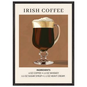 Artfulprints Poster met Lijst Irish Coffee – Ingrediënten – 50×70 cm – Artfulprints Poster met Lijst Irish Coffee – Ingrediënten – 50×70 cm –