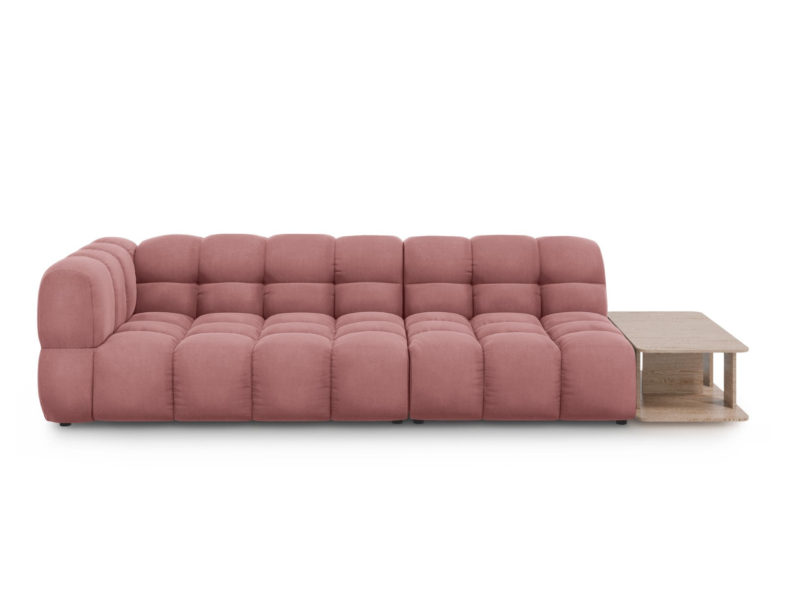 Cosmopolitan Design Rechte modulaire bank Sky 4-zits, flueel, zalm - 1