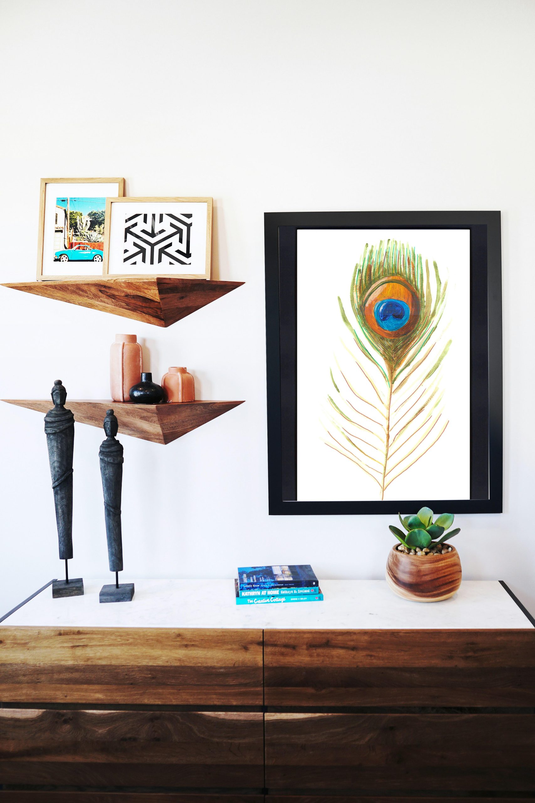 Catchii poster Peacock Feather - meerkleurig - 297x210 cm