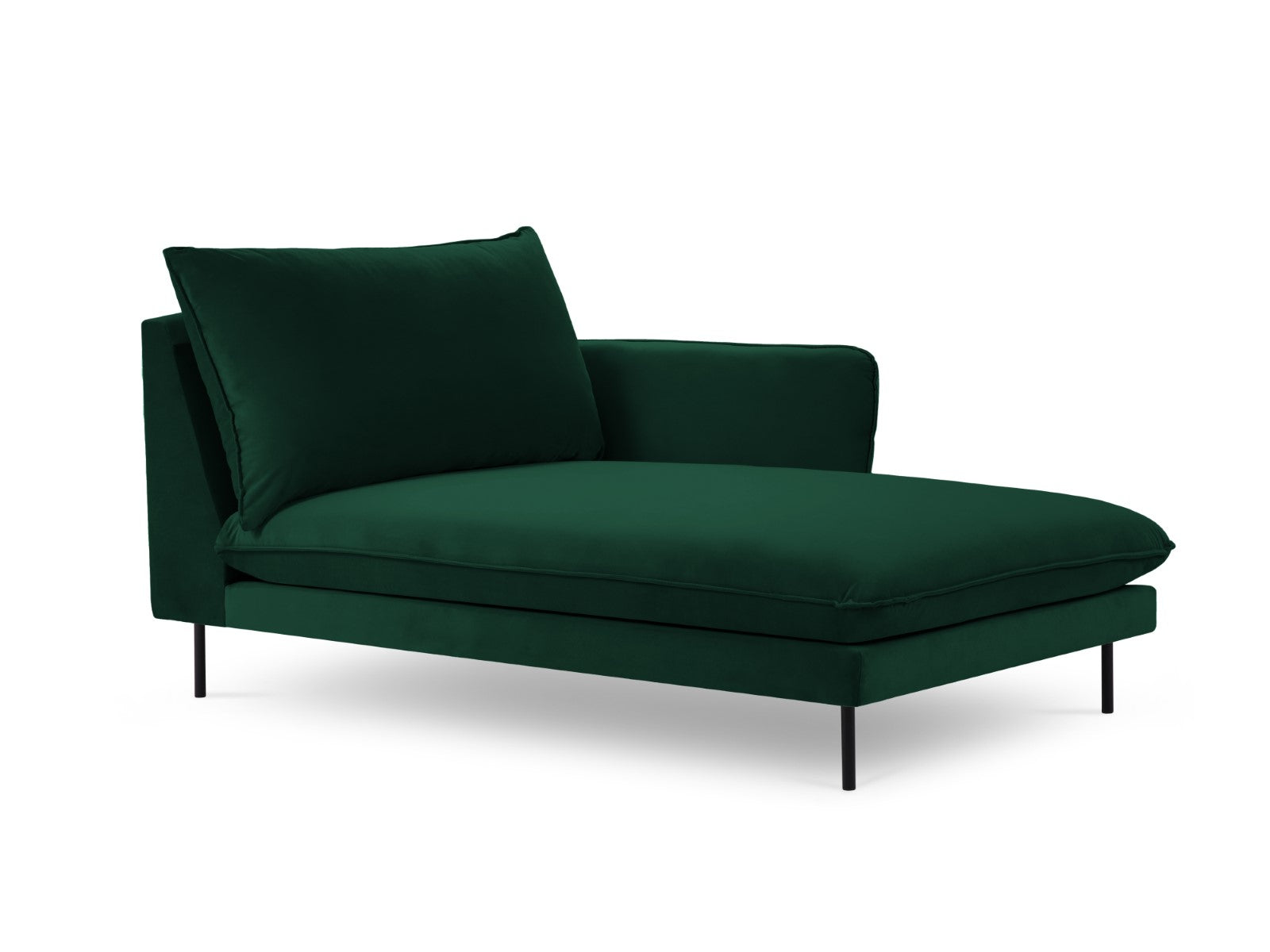 Cosmopolitan Design rechter chaise longue Vienna flueel, flessengroen