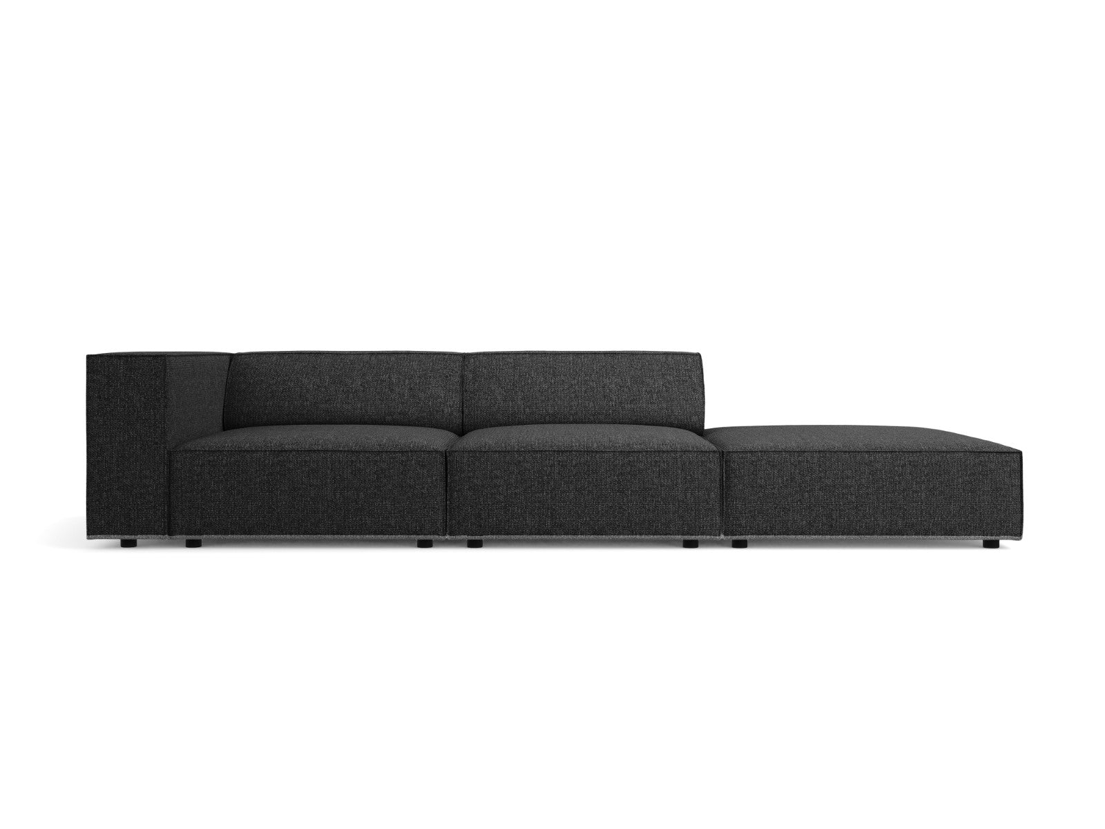 Cosmopolitan Design Rechte bank Arendal 4-zits, chenille, zwart - 102x