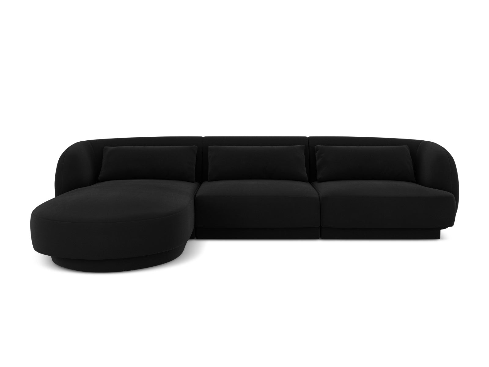 Cosmopolitan Design linker hoekbank Tulum 4-zits, flueel, zwart - 156x