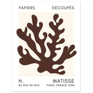 Artfulprints Poster Matisse – Saltflower shapes brown – 30×40 cm – Bru