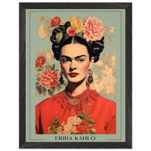 Artfulprints Poster met Lijst Frida Kahlo – Botanical portrait – 30×40 Artfulprints Poster met Lijst Frida Kahlo – Botanical portrait – 30×40