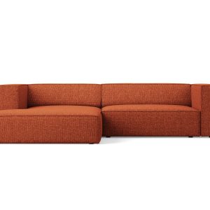 Cosmopolitan Design linker hoekbank Arendal 3-zits, chenille, terracot Cosmopolitan Design linker hoekbank Arendal 3-zits, chenille, terracot