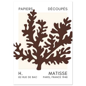Artfulprints Poster Matisse – Aqua bloom brown – A4 21×29.7 cm – Bruin Artfulprints Poster Matisse – Aqua bloom brown – A4 21×29.7 cm – Bruin