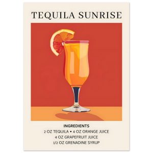 Artfulprints Poster Tequila Sunrise cocktail – Ingrediënten – 50×70 cm Artfulprints Poster Tequila Sunrise cocktail – Ingrediënten – 50×70 cm