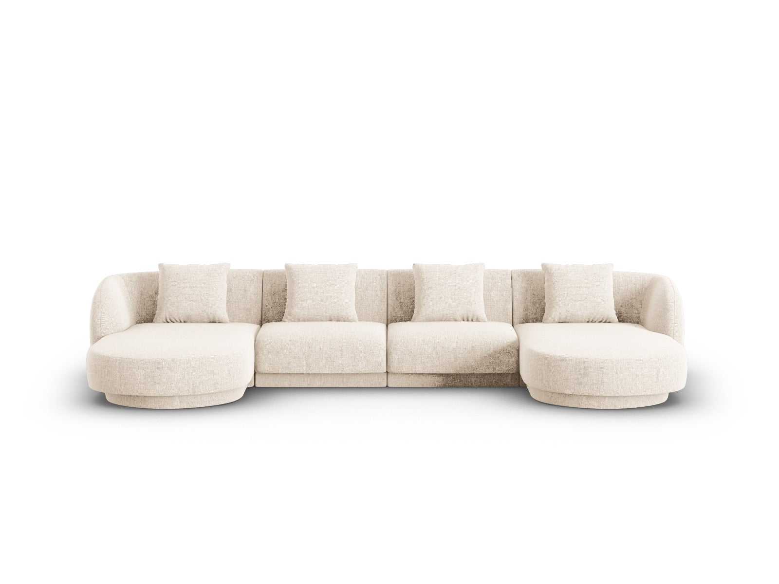 Cosmopolitan Design Panoramische bank Tulum 5-zits, chenille, lichtbei