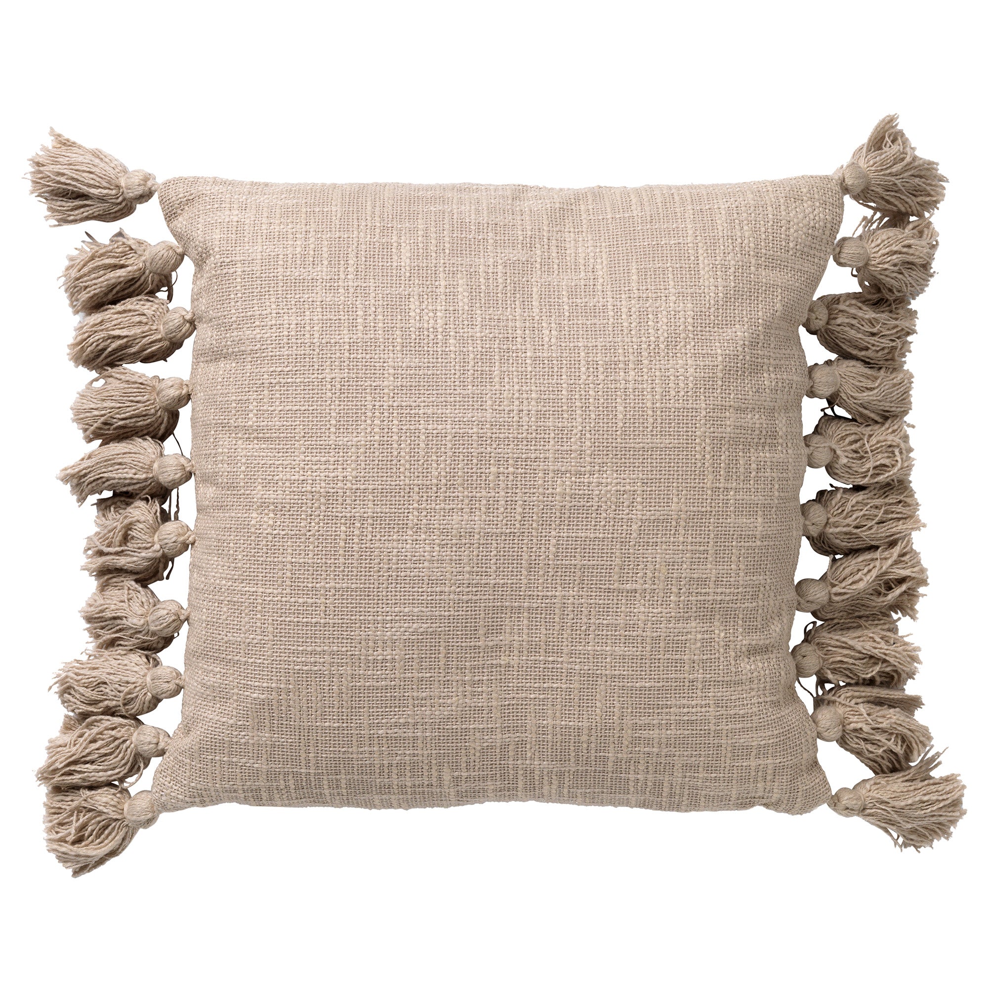 RUBY - Kussenhoes 45x45 cm - 100% katoen - met flosjes - Pumice Stone