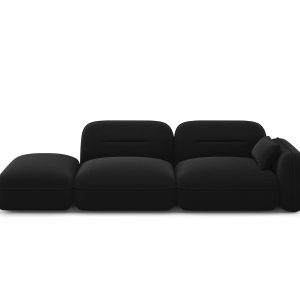 Cosmopolitan Design linker modulaire bank Sydney 3-zits, flueel, zwart