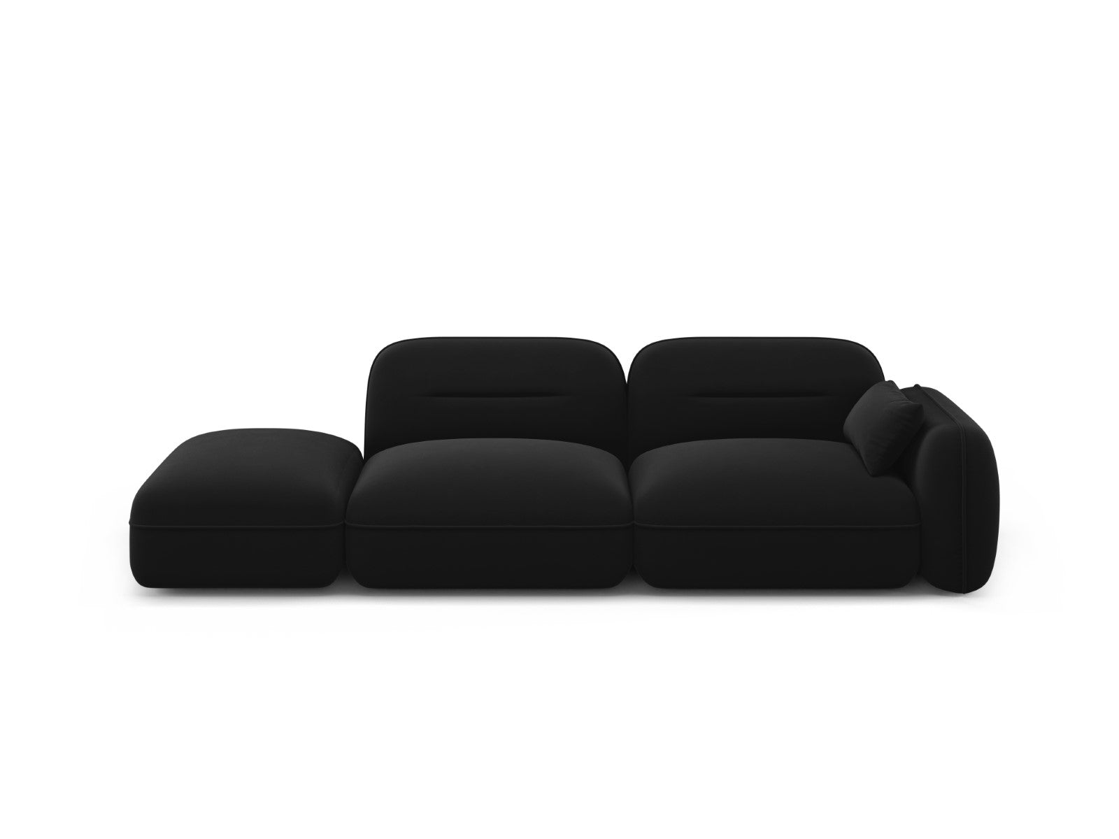 Cosmopolitan Design linker modulaire bank Sydney 3-zits, flueel, zwart