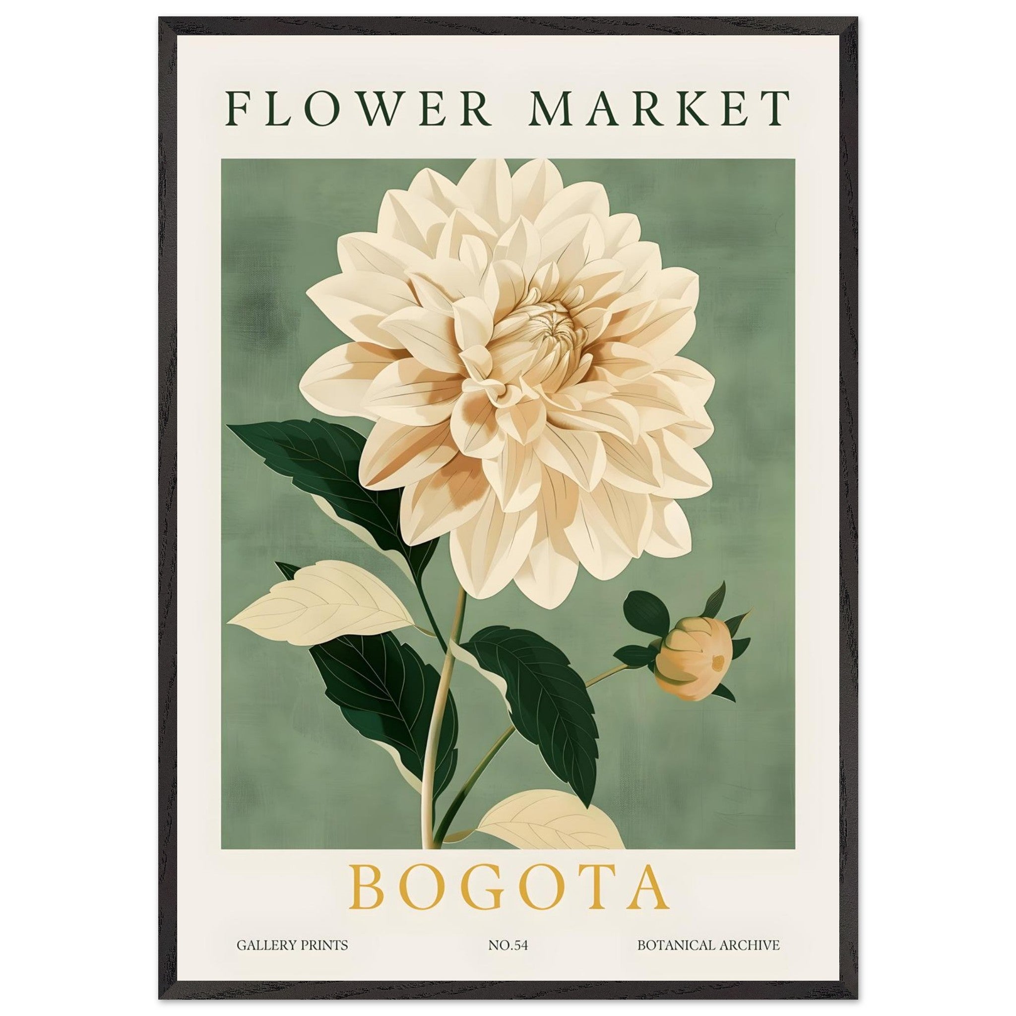 Artfulprints Poster met Lijst Flower market - Bogota - 70x100 cm - Gro