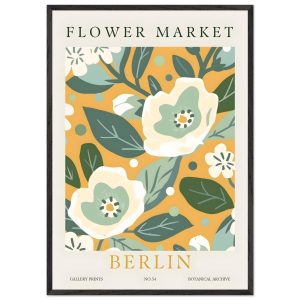 Artfulprints Poster met Lijst Flower market – Porto – 70×100 cm – Meer