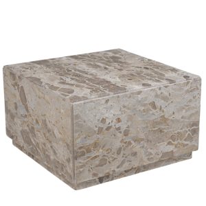 DÉJA Living Salontafel Malax – Vierkant Grijs Marmer – 62x62x35cm