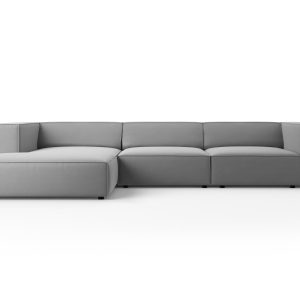 Cosmopolitan Design linker hoekbank Arendal 4-zits, flueel, lichtgrijs