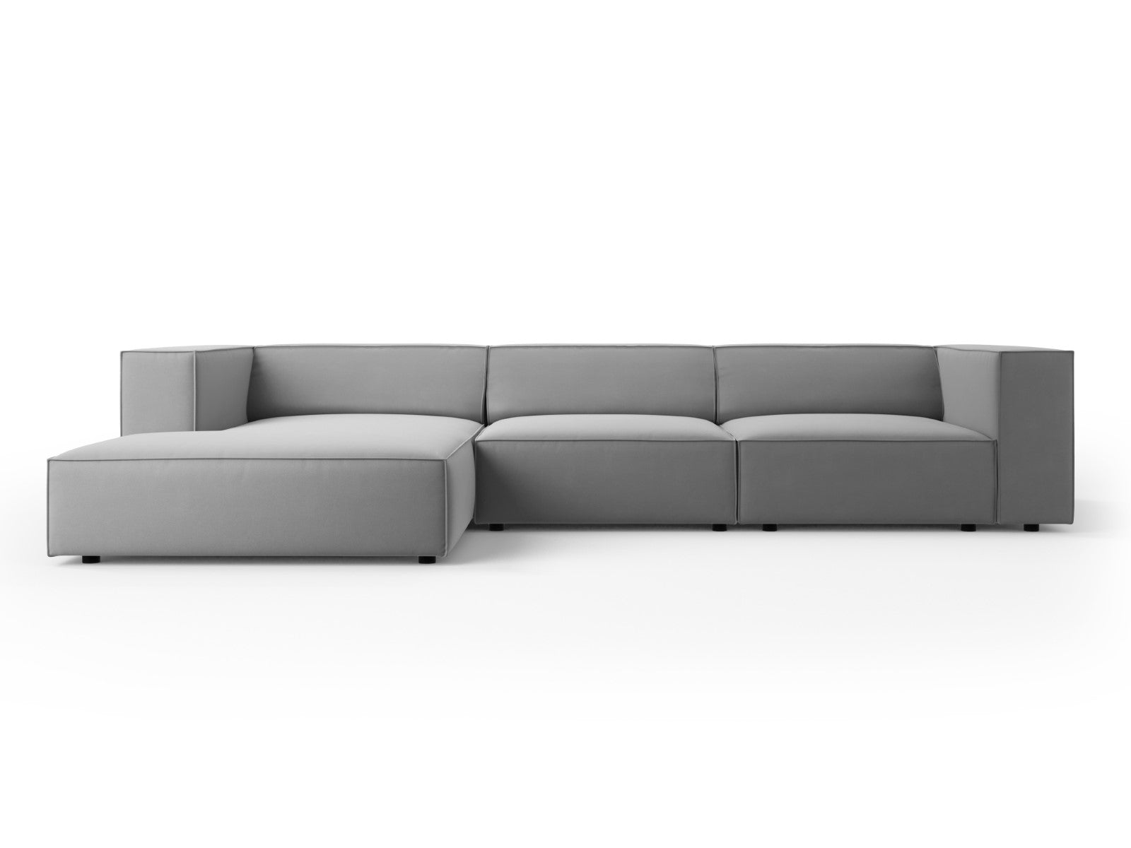 Cosmopolitan Design linker hoekbank Arendal 4-zits, flueel, lichtgrijs