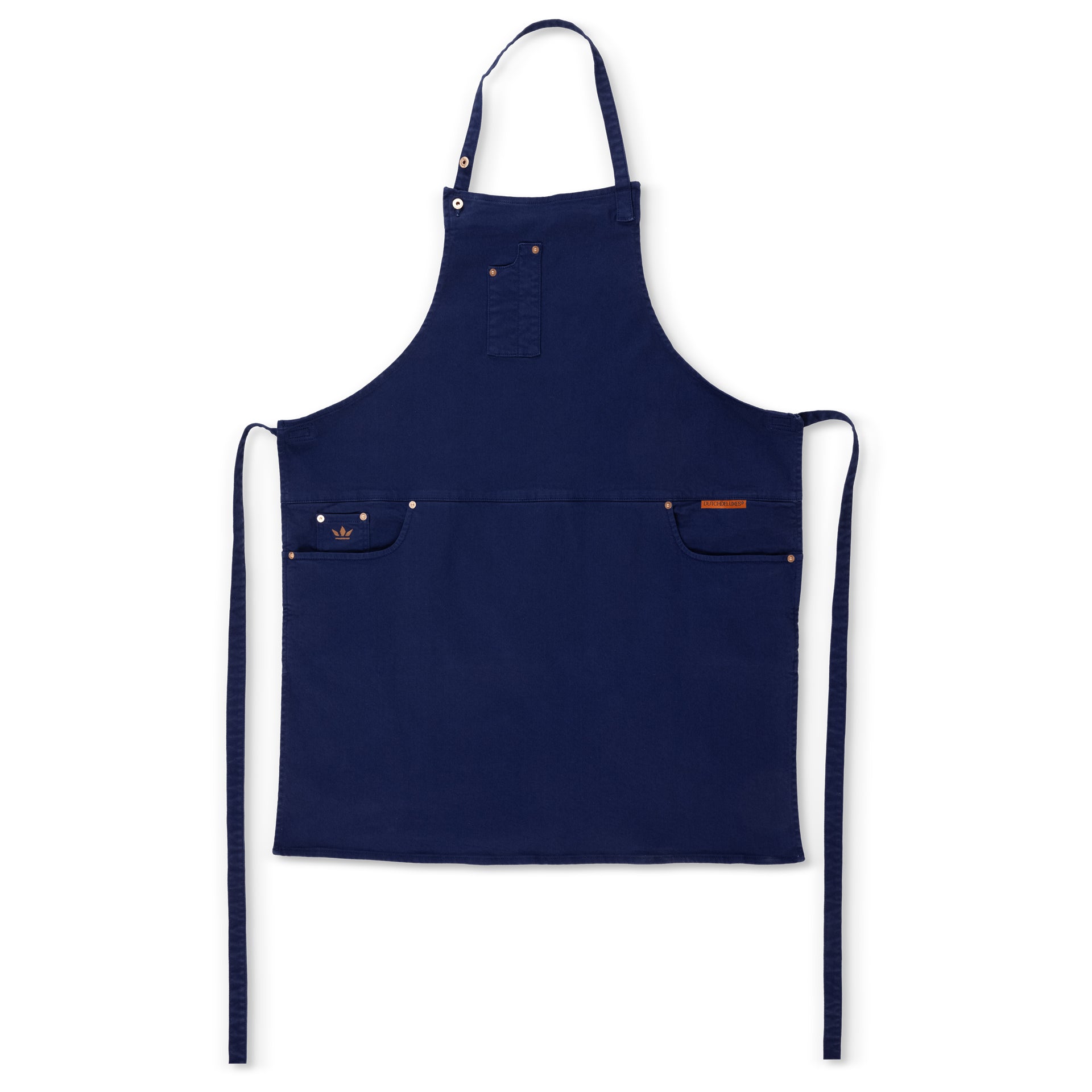 Dutchdeluxes Barbecue -of keukenschort - 5 zakken - Indigo jeans