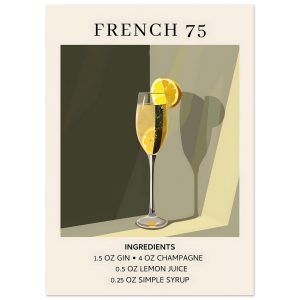 Artfulprints Poster French 75 cocktail – Ingrediënten – 50×70 cm – Gro Artfulprints Poster French 75 cocktail – Ingrediënten – 50×70 cm – Gro