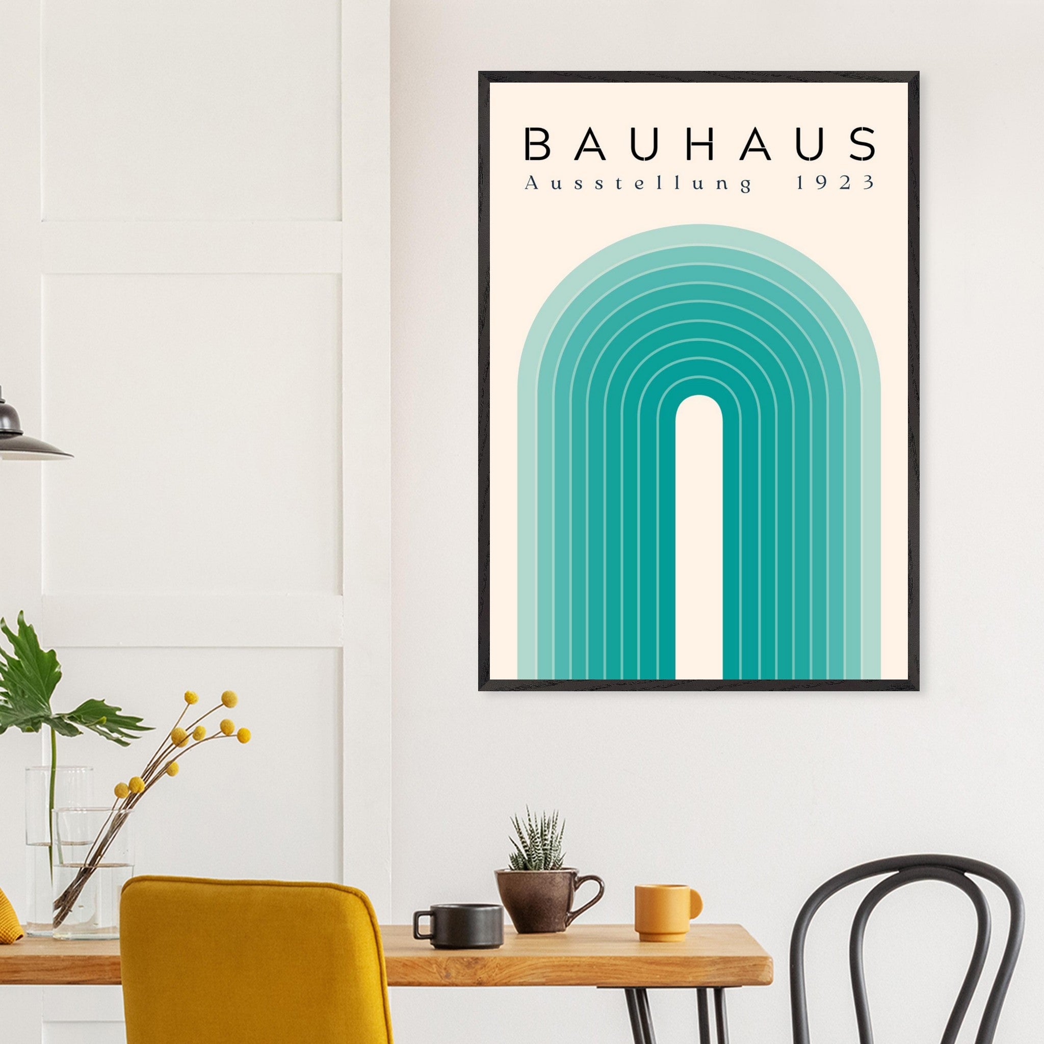 Artfulprints Poster Bauhaus - Turquoise rainbow - 70x100 cm - Turquois