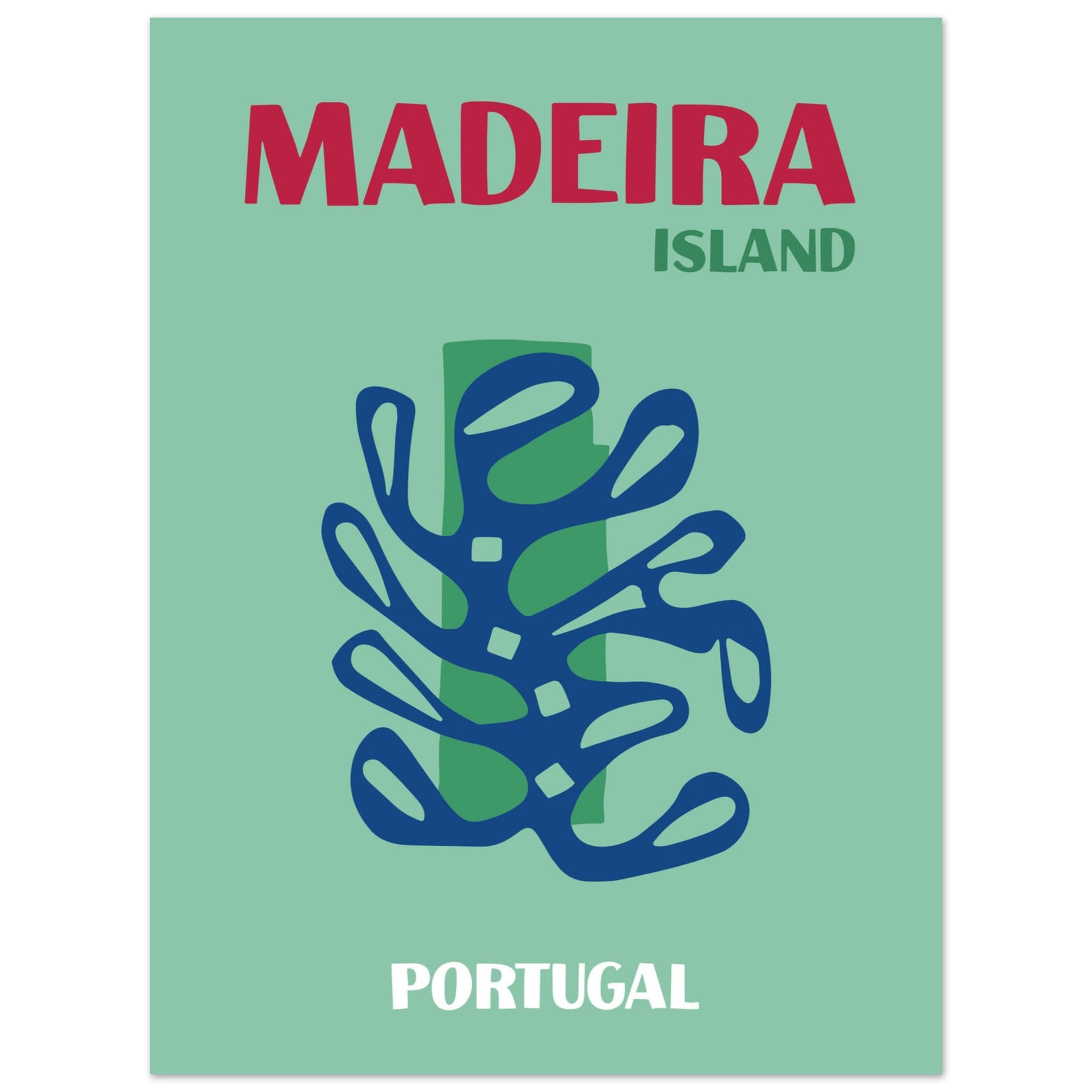 Artfulprints Poster Portugal - Madeira - 30x40 cm - Groen