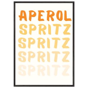 Artfulprints Poster met Lijst Aperol Spritz – Written – 70×100 cm – Or