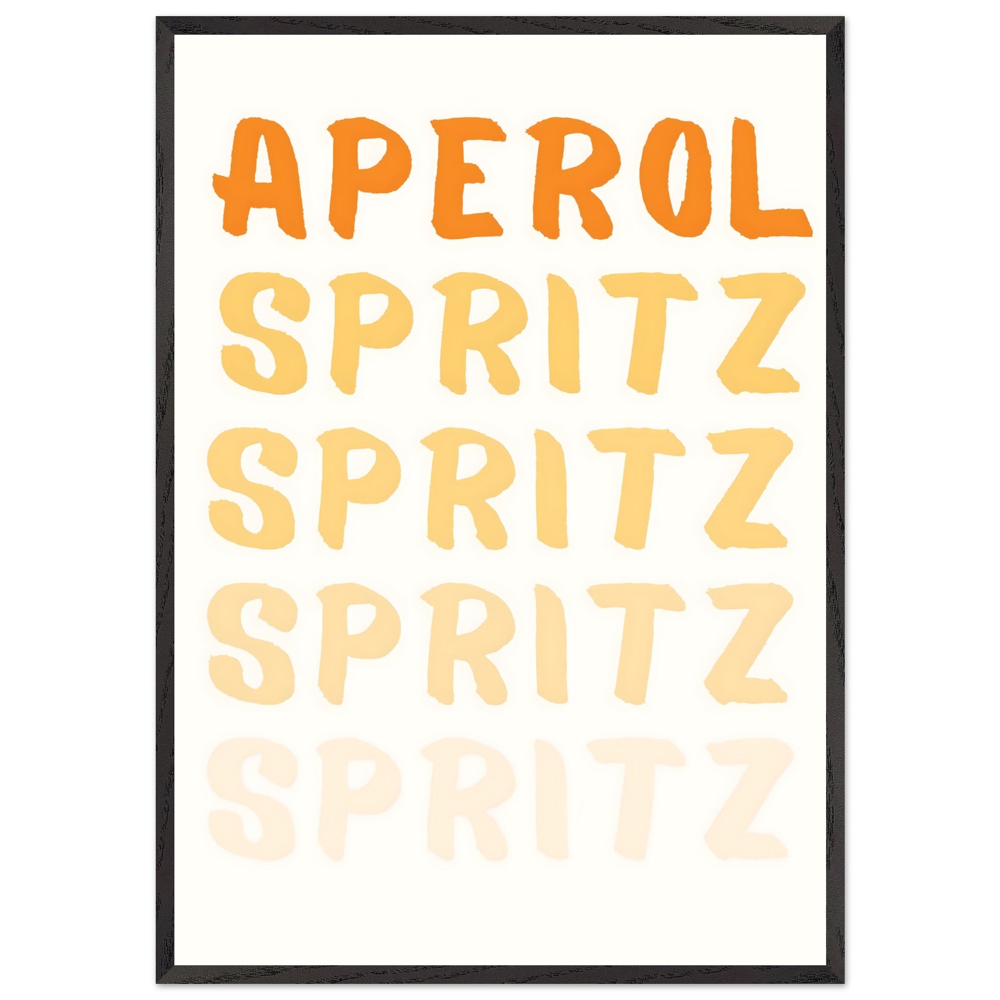 Artfulprints Poster met Lijst Aperol Spritz - Written - 70x100 cm - Or
