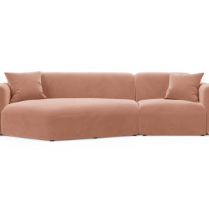Cosmopolitan Design Modulaire hoekbank links Strino 3-zits, flueel roz Cosmopolitan Design Modulaire hoekbank links Strino 3-zits, flueel roz